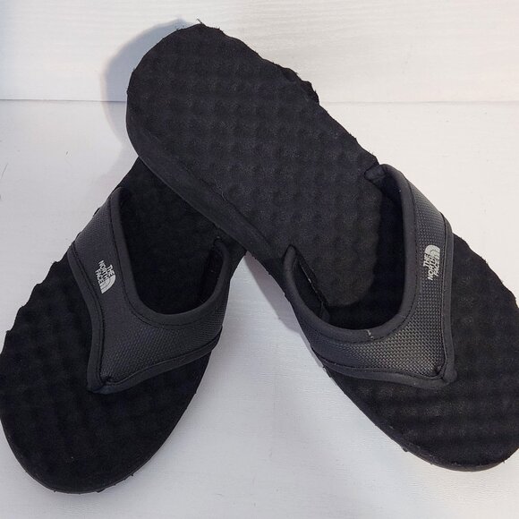 The NORTH FACE Women’s Size 9.5 Base Camp Wedge Flip Flops Sandals Logo Black - Picture 1 of 9